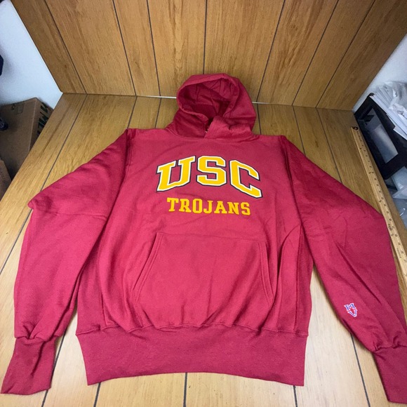 Vintage 1993‎ USC Trojans Hoodie Sweatshirt Mens XXL Cardinal Red Pro Weave